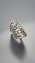 Sterling Silver 925 Chunky Bohemian Shield Ring - view 10