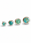 Sterling Silver Dainty Turquoise Stud Earrings