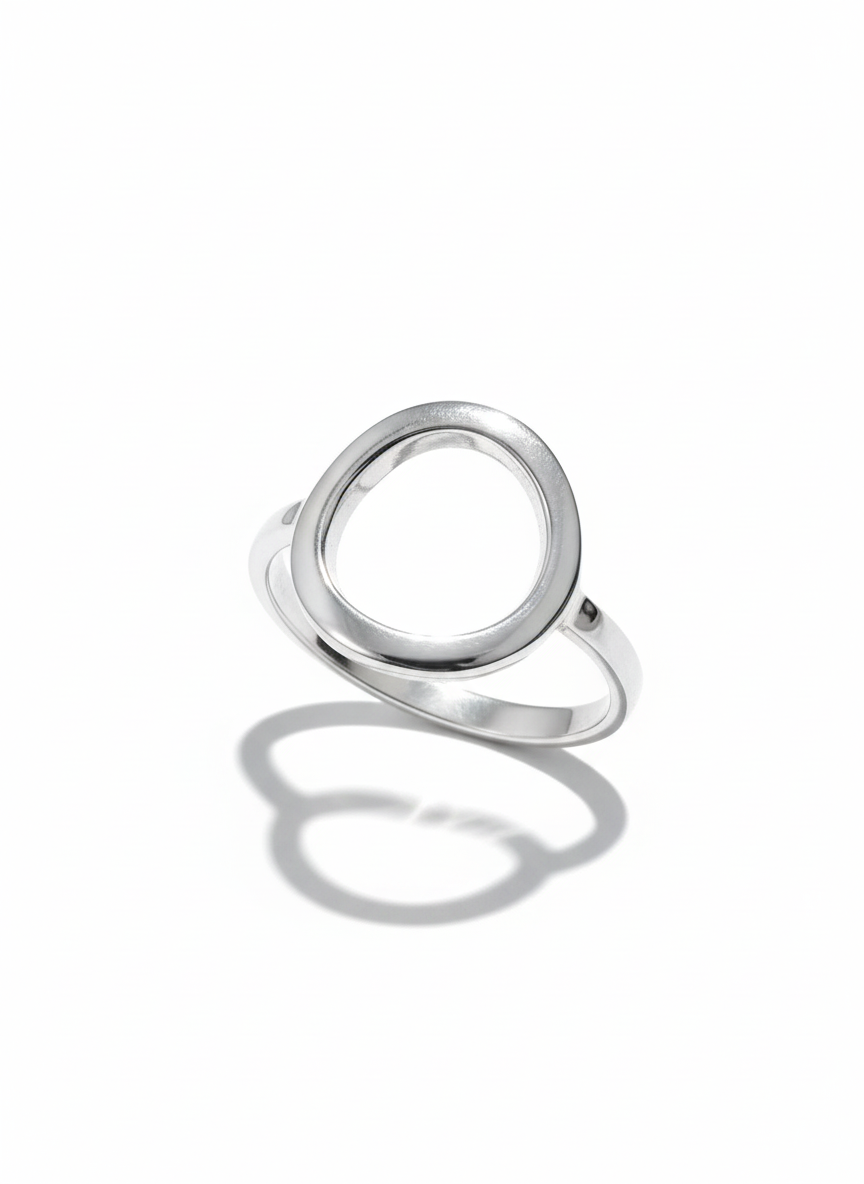 Sterling Silver 925 Open Circle Ring