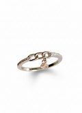 Sterling Silver Chain Ring with Dangling Flower - view 4