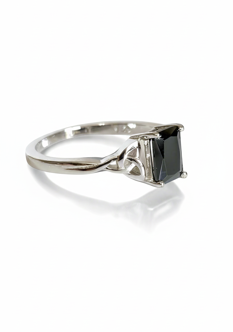 Sterling Silver Onyx Celtic Ring - view 3