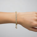 Slider Silver Gold Crystal Tennis Bracelet - view 2