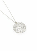 Sterling Silver 925 Large Flower Mandala Pendant Necklace - view 3