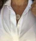 Sterling Silver 925 Large Flower Mandala Pendant Necklace - view 6