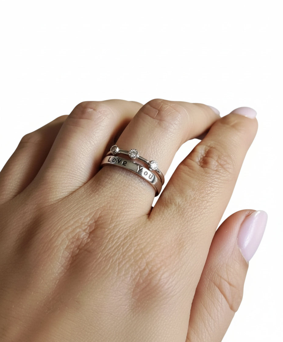 Engrave "I Love You" Solid Sterling Silver Band - view 4