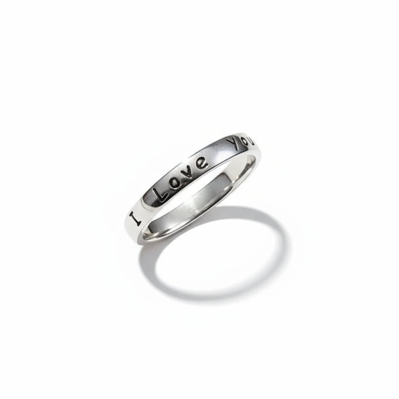 Engrave "I Love You" Solid Sterling Silver Band
