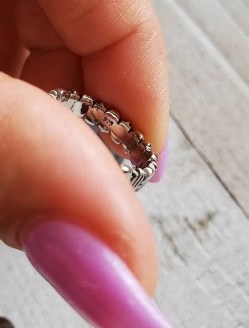 Sterling Silver Hand of Fatima Hansa Protection Amulet Ring - view 3
