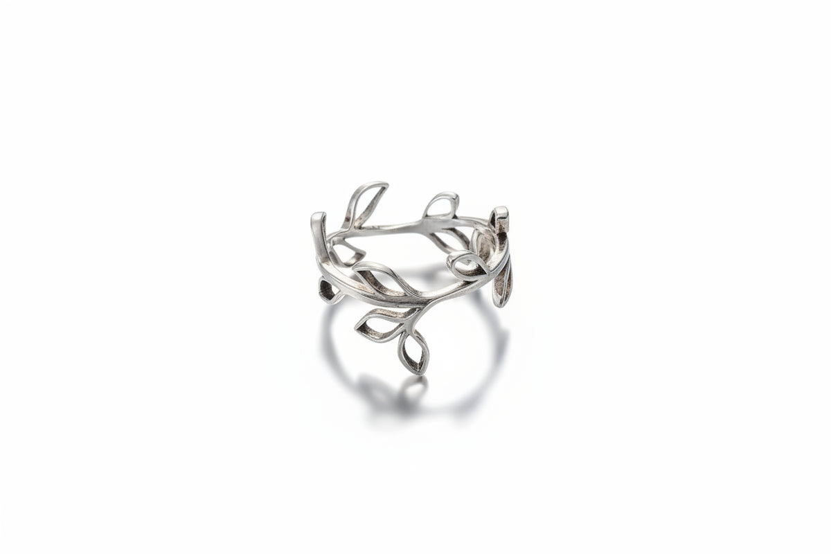 Sterling Silver Leaf Ring - view 4