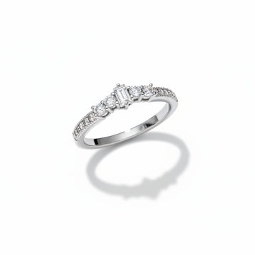 Emerald Cut Sterling Silver Ring