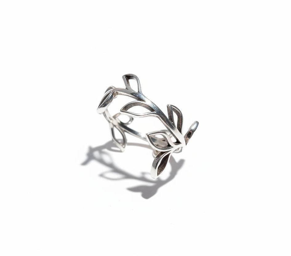 Sterling Silver Leaf Ring