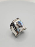 Concave Abalone Sterling Silver Ring - view 6