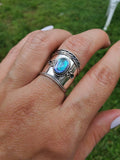 Concave Abalone Sterling Silver Ring - view 10