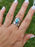 Concave Abalone Sterling Silver Ring - view 4