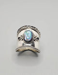 Concave Abalone Sterling Silver Ring