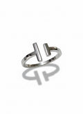 Sterling Silver Solid Double T Bar Ring - view 5