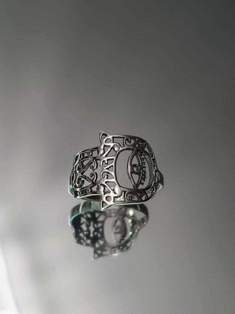 Sterling Silver Hand of Fatima Protection Amulet Ring - view 8