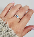 Sterling Silver Evil Eye Blue Opal Ring - view 6