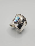 Concave Abalone Sterling Silver Ring - view 5