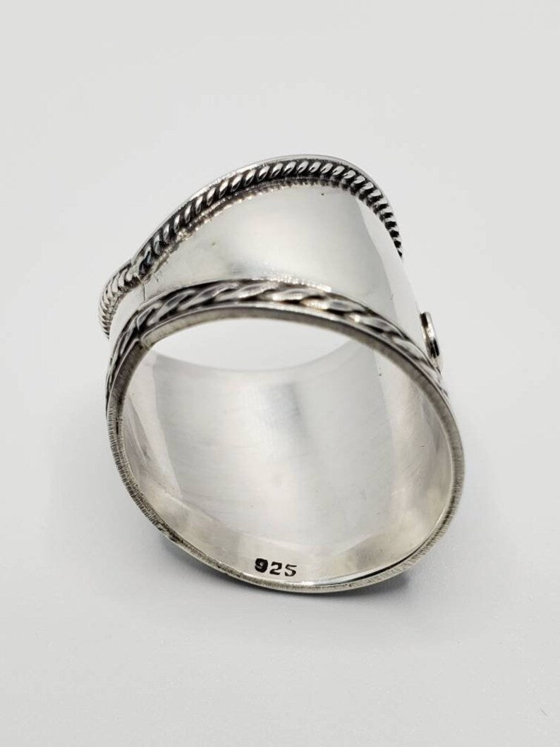Concave Abalone Sterling Silver Ring - view 7