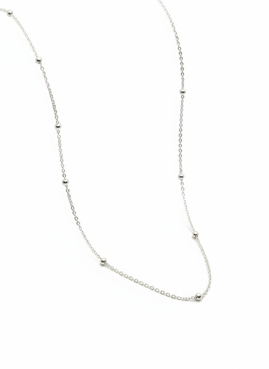 Sterling Silver Dainty Beaded Bracelet, Anklet, Choker Chain - view 8