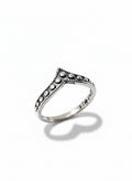 Sterling Silver Bali V Beaded Chevron Ring