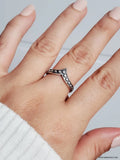 Sterling Silver Bali V Beaded Chevron Ring - view 6
