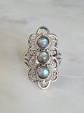 Sterling Silver 925 Natural Labradorite Stone Ring - view 6