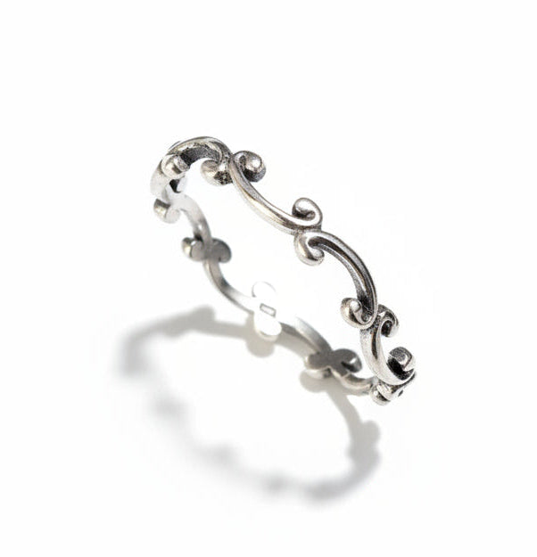 Dainty Minimalist Swirl Sterling Silver Ring - view 5