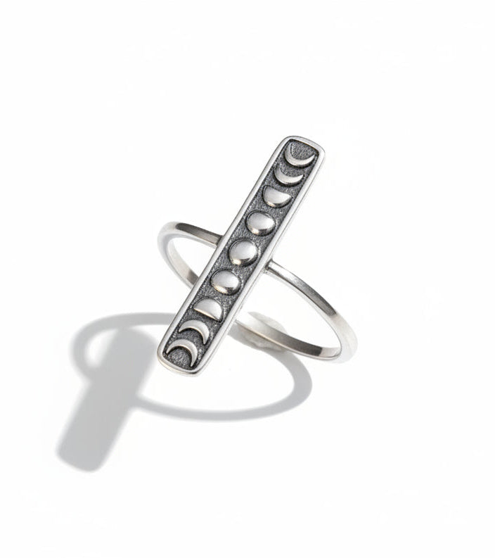Moon Phases Sterling Silver Ring