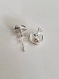 Sterling Silver White Rainbow Opal Sterling Silver Studs Size 4mm to 10mm - view 5