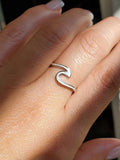 Sterling Silver White Opal Wave Ring - view 4