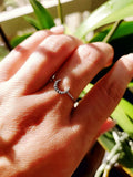 Sterling Silver Crescent Beaded Moon Ring - view 4