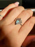 Sterling Silver 925 Larimar Mandala Ring - view 2