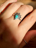 Turquoise Sterling Silver Mandala Ring - view 6