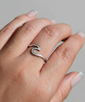 Sterling Silver White Opal Wave Ring - view 2