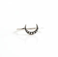 Sterling Silver Crescent Beaded Moon Ring - view 5
