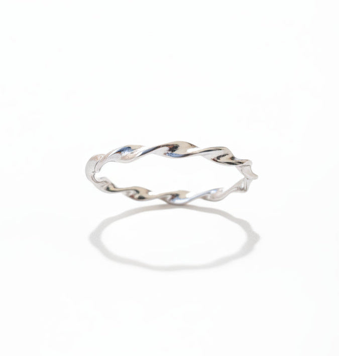 Sterling Silver Gold, Rose Gold or Silver 2mm Twisted Band