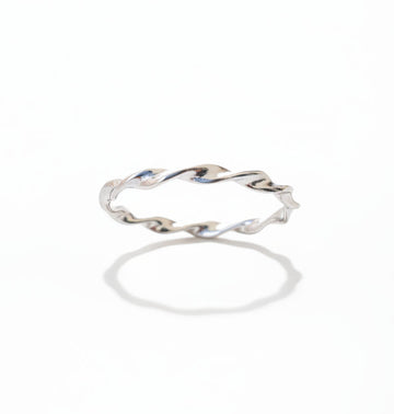 Sterling Silver Gold, Rose Gold or Silver 2mm Twisted Band