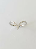 Sterling Silver Dainty Chevron Ring - view 3