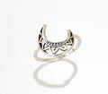 Sterling Silver Crescent Moon Mandala Ring