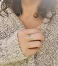 Sterling Silver Crescent Moon Mandala Ring - view 4