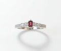 Sterling Silver Emerald Cut Garnet Ring - view 3