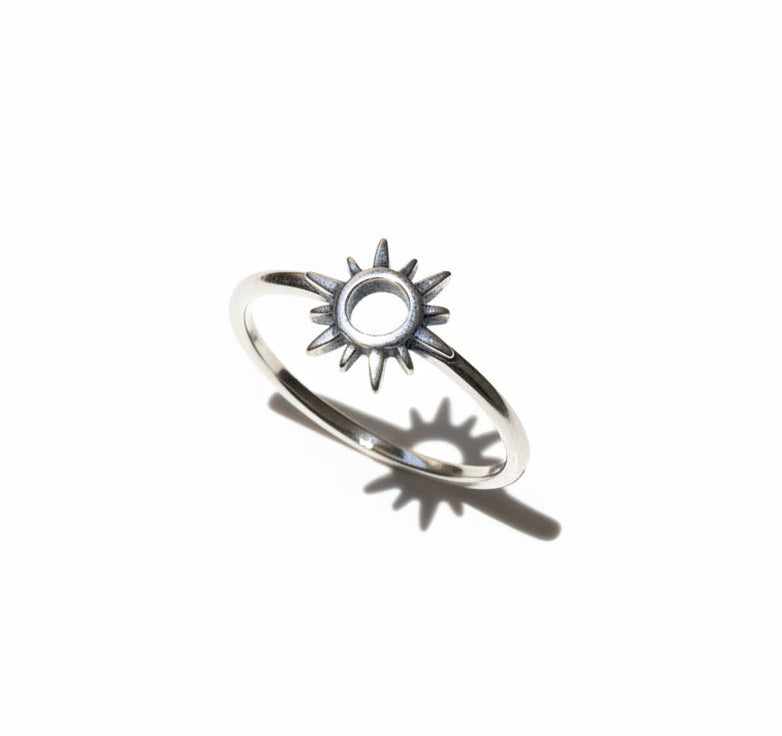 Sterling Silver Minimalist Sun Ring - view 5