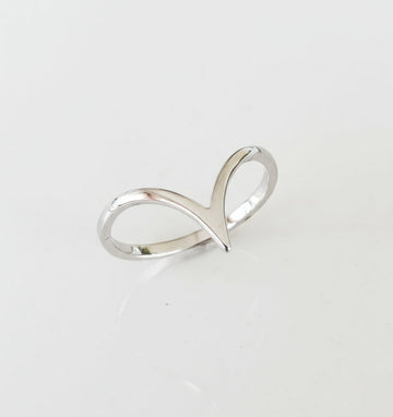 Sterling Silver Dainty Chevron Ring