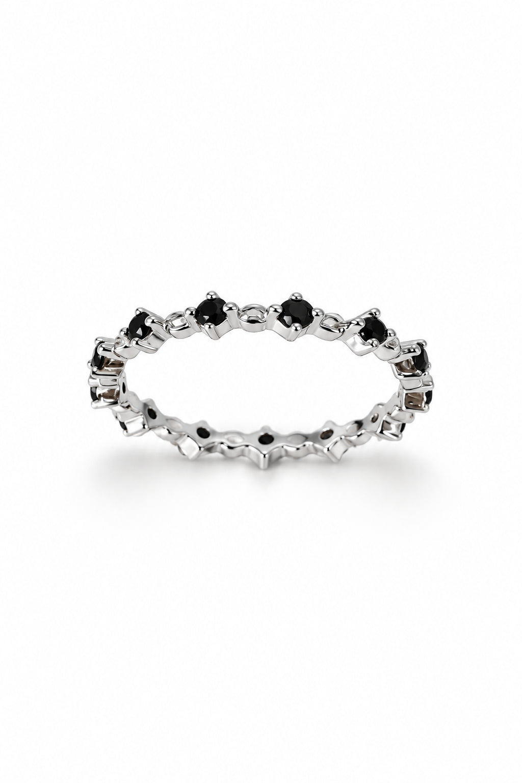 Sterling Silver 925 Black Onyx Eternity Ring - view 3