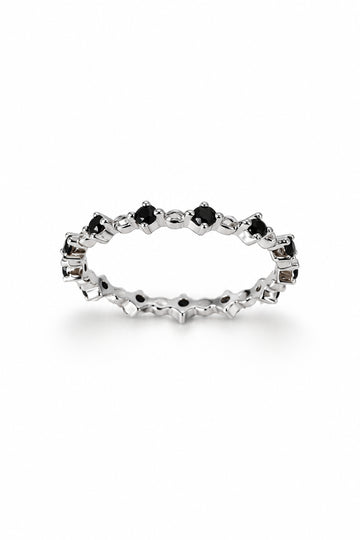 Sterling Silver 925 Black Onyx Eternity Ring - view 3