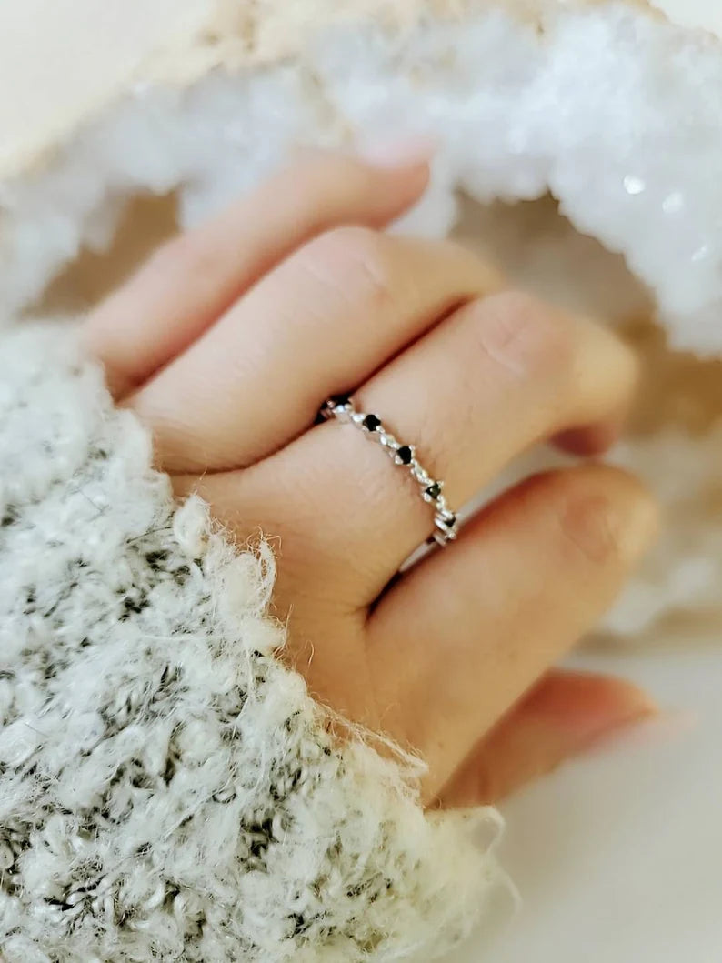 Sterling Silver 925 Black Onyx Eternity Ring - view 5