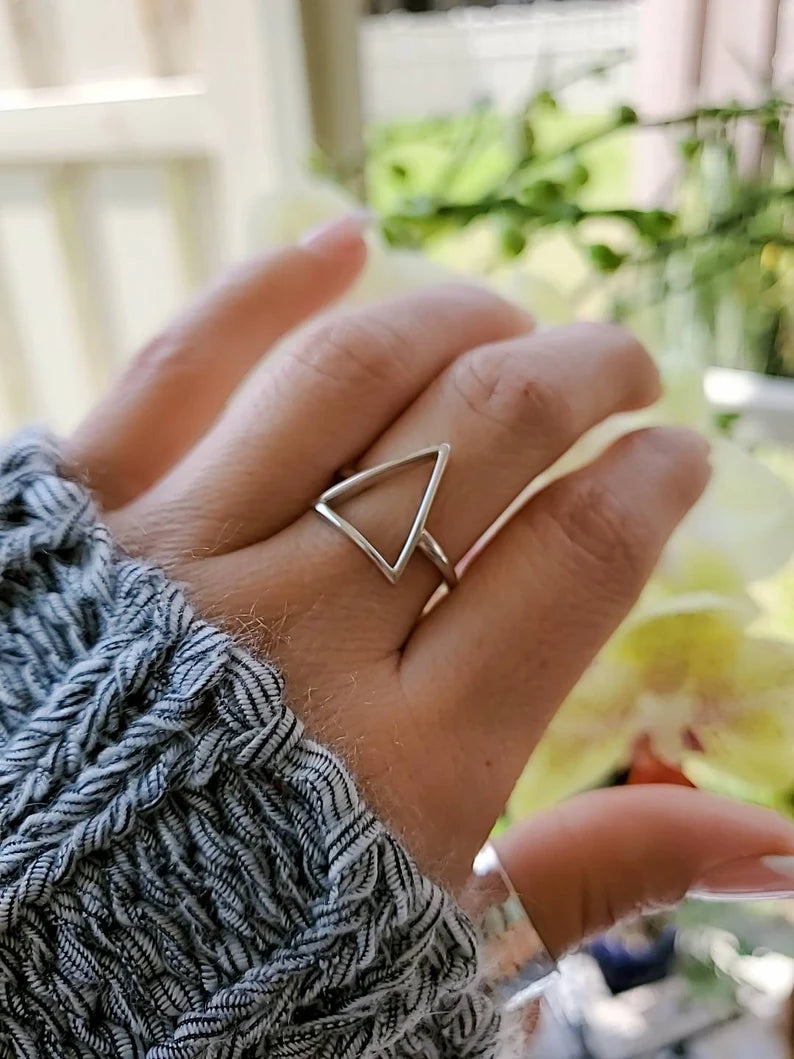 Slice of Life Triangle Sterling Silver Ring - view 2