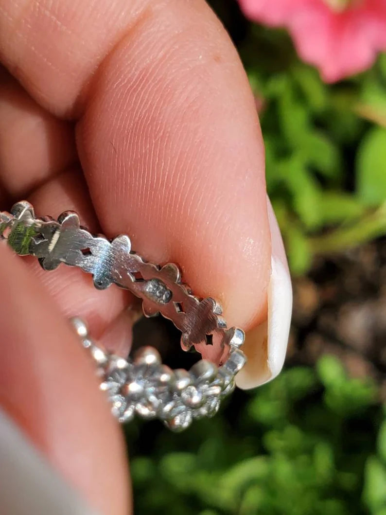 Sterling Silver Eternity Flower Ring - view 6