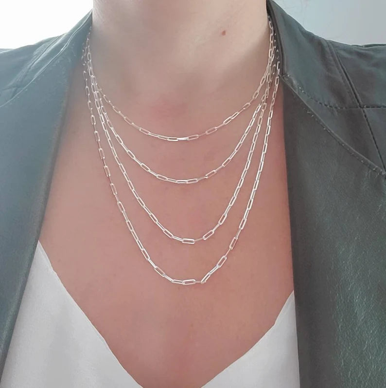 Sterling Silver Paper Clip Chain - view 6